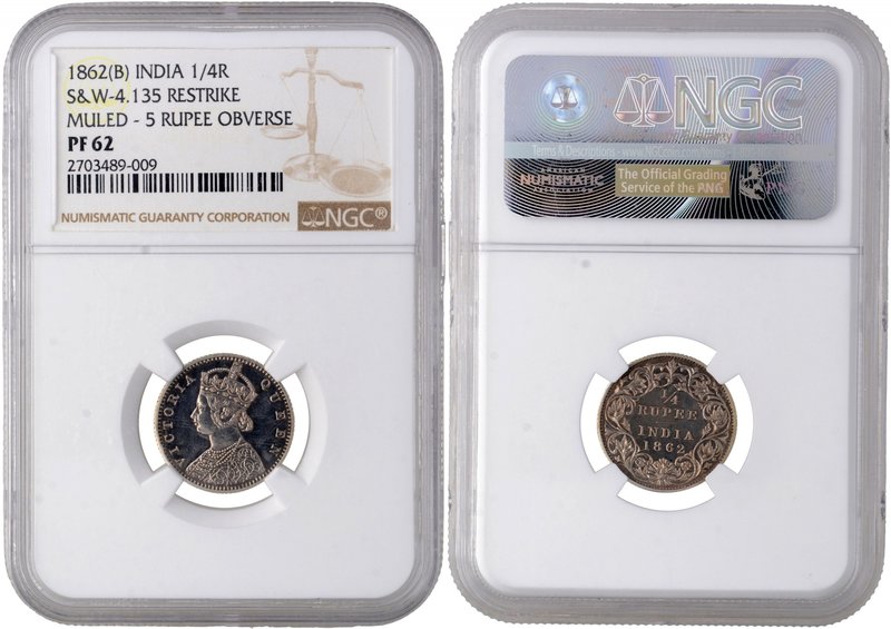 British India
Rupee 1/4 
Rupee 1/4
Silver Quarter Rupee Coin of Victoria Quee...