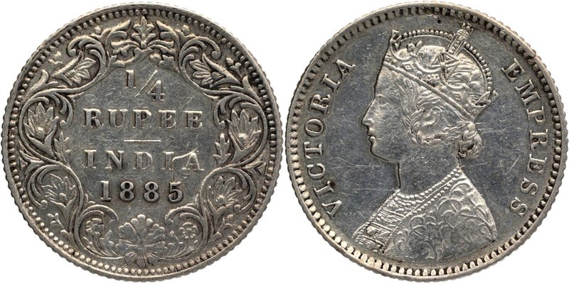 British India
Rupee 1/4 
Rupee 1/4
Silver Quarter Rupee Coin of Victoria Empr...