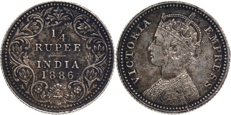 British India
Rupee 1/4 
Rupee 1/4
Silver Quarter Rupee Coin of Victoria Empr...