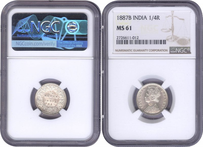 British India
Rupee 1/4 
Rupee 1/4
Silver Quarter Rupee Coin of Victoria Empr...