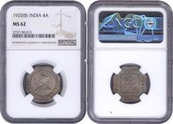 Copper Nickel Four Annas Coin of King George V of Bombay Mint of 1920.