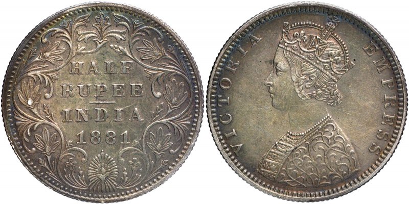 British India
Rupee 1/2 
Rupee 1/2
Silver Half Rupee Coin of Victoria Empress...