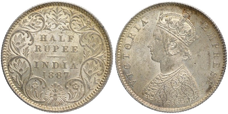 British India
Rupee 1/2 
Rupee 1/2
Silver Half Rupee Coin of Victoria Empress...