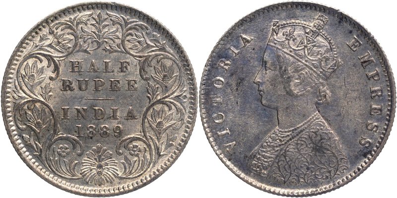 British India
Rupee 1/2 
Rupee 1/2
Silver Half Rupee Coin of Victoria Empress...