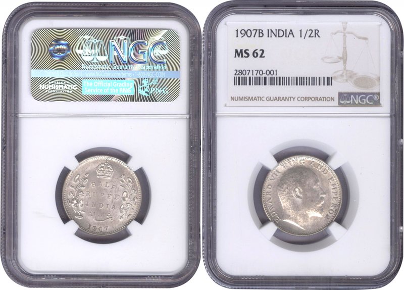 British India
Rupee 1/2 
Rupee 1/2
Silver Half Rupee Coin King Edward VII of ...