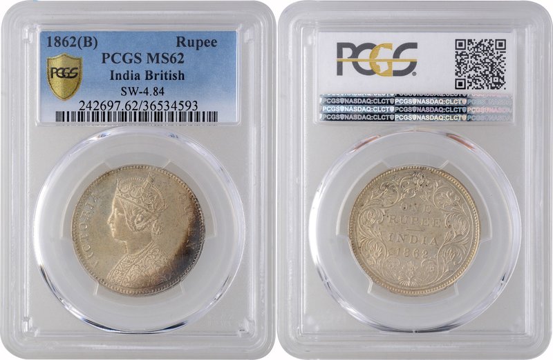 British India
Rupee 1
Rupee 01
Silver One Rupee Coin of Victoria Queen of Bom...