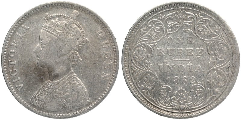 British India
Rupee 1
Rupee 01
Silver One Rupee Coin of Victoria Queen of Bom...