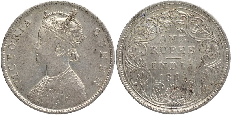 British India
Rupee 1
Rupee 01
Silver One Rupee Coin of Victoria Queen of Bom...