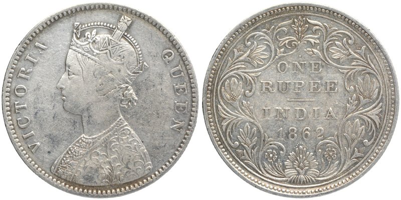 British India
Rupee 1
Rupee 01
Silver One Rupee Coin of Victoria Queen of Bom...