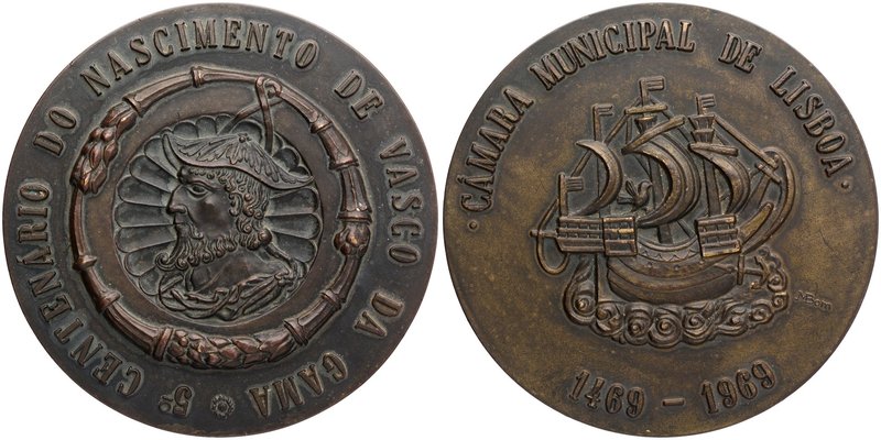 Others
Rare Bronze Large Medallion of Fifth Birth Centenary of Vasco da Gama of...