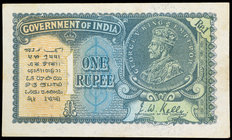 One Rupee Note of King George V signed by J.W. Kelly of 1935 C Prefix.