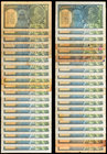 One Rupee Note Lot collection of 40 Notes of King George V signed by J.W.Kelly of 1935 of Rare Prefixes E, F, A, B, C and D.