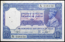 Ten Rupees Bank Note of King George V signed by J.B. Taylor of 1926.