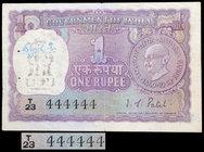 Rare Combination of Fancy Number 444444  One Rupee Note of Gandhi Birth Centenary of 1969.