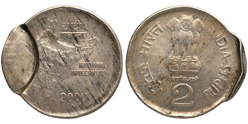 Coins
Republic India
Partial Brockage Error Copper Nickel Two Rupees Coin of R...