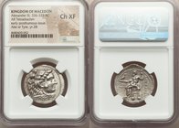 MACEDONIAN KINGDOM. Alexander III the Great (336-323 BC). AR tetradrachm (25mm, 12h). NGC Choice XF. Posthumous issue of Ake or Tyre, dated Regnal Yea...