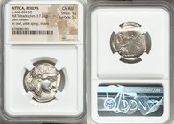 ATTICA. Athens. Ca. 440-404 BC. AR tetradrachm (24mm, 17.21 gm, 6h). NGC Choice AU 5/5 - 5/5. Mid-mass coinage issue. Head of Athena right, wearing cr...