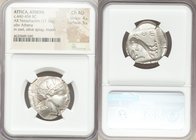 ATTICA. Athens. Ca. 440-404 BC. AR tetradrachm (26mm, 17.16 gm, 3h). NGC Choice AU 4/5 - 5/5. Mid-mass coinage issue. Head of Athena right, wearing cr...