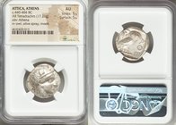 ATTICA. Athens. Ca. 440-404 BC. AR tetradrachm (24mm, 17.21 gm, 7h). NGC AU 5/5 - 5/5. Mid-mass coinage issue. Head of Athena right, wearing crested A...