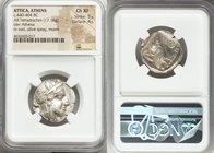 ATTICA. Athens. Ca. 440-404 BC. AR tetradrachm (24mm, 17.16 gm, 5h). NGC Choice XF 5/5 - 4/5. Mid-mass coinage issue. Head of Athena right, wearing cr...