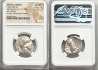 ATTICA. Athens. Ca. 440-404 BC. AR tetradrachm (23mm, 17.19 gm, 10h). NGC Choice XF 4/5 - 4/5. Mid-mass coinage issue. Head of Athena right, wearing c...