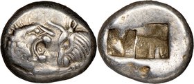 LYDIAN KINGDOM. Croesus or later (ca. 561-546 BC). AR half-stater or siglos (17mm, 5.37 gm). NGC Choice VF 4/5 - 5/5. Sardes. Confronted foreparts of ...