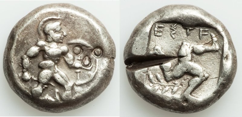 PAMPHYLIA. Aspendus. Ca. mid-5th century BC. AR stater (19mm, 10.82 gm). VF, cou...
