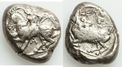 CILICIA. Celenderis. Ca. 425-350 BC. AR stater (19mm, 10.86 gm, 3h). VF. Persic standard, ca. 425-400 BC. Youthful nude male rider, reins in right han...