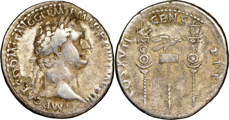 Domitian, as Augustus (AD 81-96). AR cistophorus (25mm, 10.18 gm, 7h). NGC VF 5/...