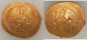 Constantine X Ducas (AD 1059-1067). AV histamenon nomisma (26mm, 4.38 gm, 6h). AU. Constantinople. +IhS IXS RЄX-RЄGNANThIm, Christ seated facing on th...
