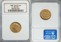 Victoria gold Sovereign 1862-SYDNEY XF40 NGC, Sydney mint, KM4. AGW 0.2353 oz. 

HID09801242017