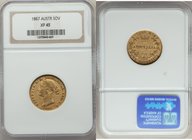 Victoria gold Sovereign 1867-SYDNEY XF45 NGC, Sydney mint, KM4. AGW 0.2353 oz. 

HID09801242017