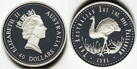 Elizabeth II palladium Proof "Emu" 40 Dollars 1995, KM313. APdW 1.0021 oz. 

HID09801242017