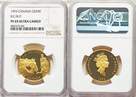 Elizabeth II gold Proof 200 Dollars 1993 PR69 Ultra Cameo NGC, Royal Canadian Mint, KM244. Royal Canadian Mounted police R.C.M.P. commemorative. AGW 0...
