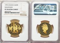 Elizabeth II gold Proof 200 Dollars 1995 PR70 Ultra Cameo NGC, Royal Canadian Mint, KM265. Maple-syrup production. AGW 0.5049 oz. 

HID09801242017
