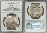 Republic "ABC" Peso 1939 MS64 NGC, Philadelphia mint, KM22.

HID09801242017