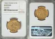 Louis XVI gold 2 Louis d'Or 1788-AA AU Details (Cleaned) NGC, Metz mint, KM592.2. AGW 0.4509 oz. 

HID09801242017