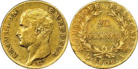 Napoleon gold 20 Francs 1806-A AU58 NGC, Paris mint, KM674.1. AGW 0.1867 oz.

HID09801242017