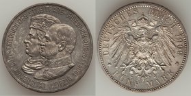 Saxony. Friedrich August III 5 Mark 1909 UNC, Berlin mint, KM1269. 37.9mm. 27.72gm. University of Leipzig commemorative. Mottled gold-gray tone.

HID0...