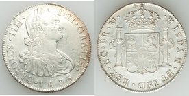 Charles IV 8 Reales 1806 NG-M AU (cleaned), Guatemala City mint, KM53. 39.2mm. 26.88gm.

HID09801242017