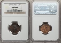 British India. Edward VII Pair of Certified 1/2 Pice NGC, 1) 1/2 Pice 1909-(c) - MS64 Red and Brown, Calcutta mint, KM500 2) 1/2 Pice 1910-(c) - MS64 ...