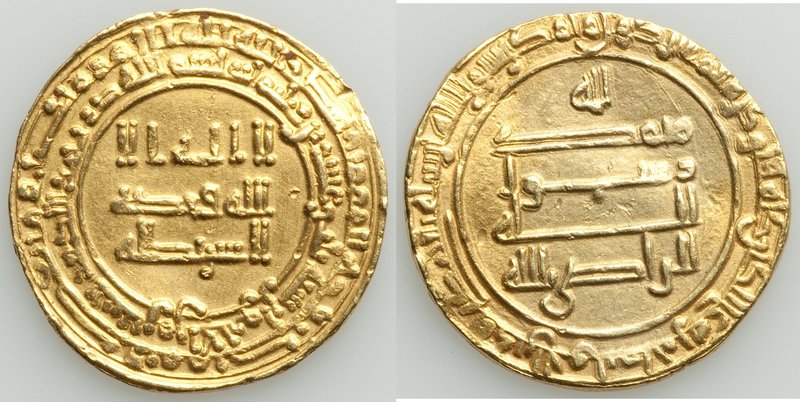 Abbasid. al-Radi (AH 322-329 / AD 934-940) gold Dinar AH 323 (AD 935/6) XF, al-A...