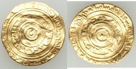 Fatimid. al-Aziz (AH 365-386 / AD 975-996) gold Dinar AH 371 (AD 981/2) VF, Filastin mint, A-703. 21.3mm. 3.99gm.

HID09801242017
