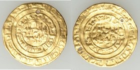 Fatimid. al-Hakim (AH 386-411 / AD 996-1021) gold Dinar AH 393 (AD 1003/4) VF (holed), Misr mint, A-709.2. 21.5mm. 4.02gm. 

HID09801242017