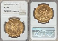 Estados Unidos gold 50 Pesos 1929 MS64 NGC, Mexico City mint, KM481, Fr-172. AGW 1.2056 oz.

HID09801242017