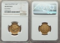 Spanish Colony. Isabel II gold 4 Pesos 1868 AU Details (Cleaned) NGC, KM144. 51,521,505 were struck between 1869-73, all dated 1868. AGW 0.1903 oz. 

...