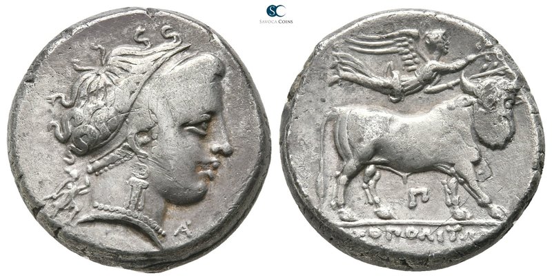 Campania. Neapolis circa 320-300 BC. 
Nomos AR

19 mm., 7,46 g.

Diademed h...