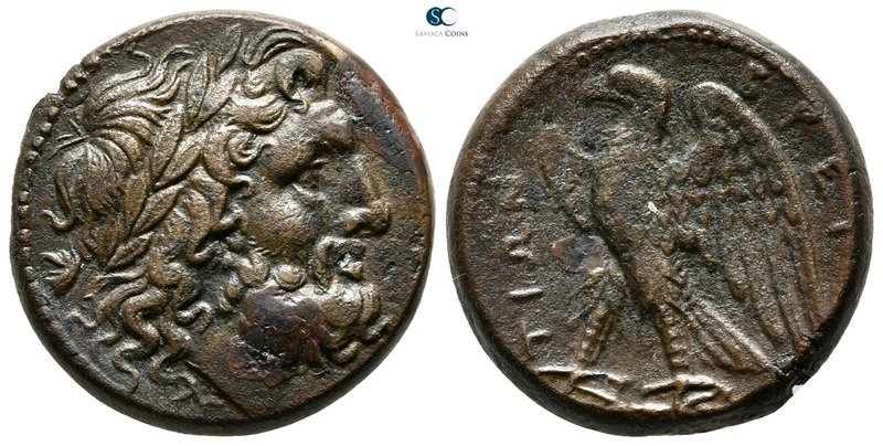 Bruttium. The Brettii circa 216-214 BC. 
Bronze Æ

22 mm., 12,45 g.

Laurea...