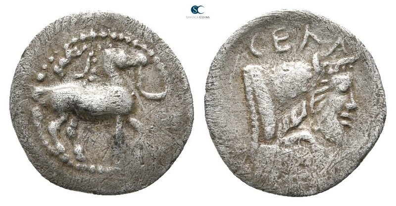 Sicily. Gela circa 465-450 BC. 
Litra AR

12 mm., 0,48 g.

Horse advancing ...