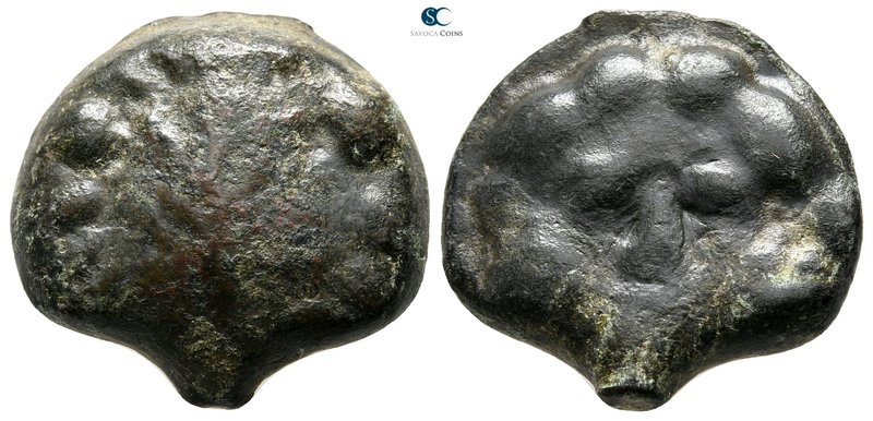 Sicily. Selinus circa 450-440 BC. 
Cast Æ Trias or Tetronkion

21 mm., 11,21 ...